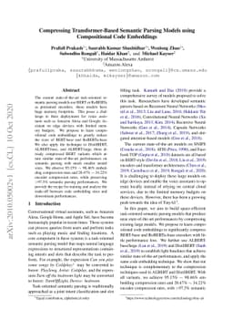 Compressing Transformer-Based Semantic Parsing Models using
  Compositional Code Embeddings