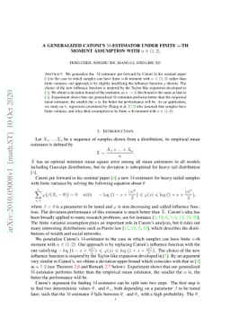 A generalized Catoni's ${\rm M}$-estimator under finite {$α$-th
  moment assumption} with $α\in (1,2)$