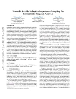 Symbolic Parallel Adaptive Importance Sampling for Probabilistic Program
  Analysis