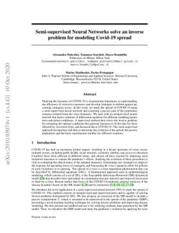 Semi-supervised Neural Networks solve an inverse problem for modeling
  Covid-19 spread