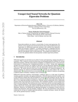 Unsupervised Neural Networks for Quantum Eigenvalue Problems