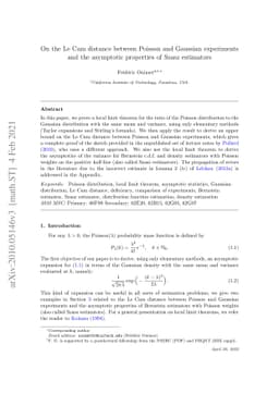 On the Le Cam distance between Poisson and Gaussian experiments and the
  asymptotic properties of Szasz estimators
