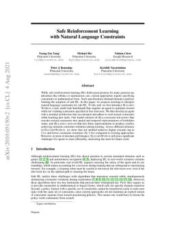 Safe Reinforcement Learning with Natural Language Constraints