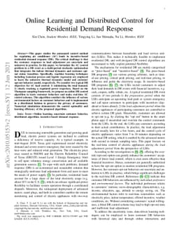Online Learning and Distributed Control for Residential Demand Response