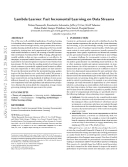 Lambda Learner: Fast Incremental Learning on Data Streams