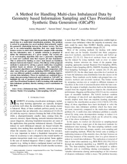 A Method for Handling Multi-class Imbalanced Data by Geometry based
  Information Sampling and Class Prioritized Synthetic Data Generation (GICaPS)
