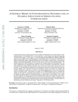 A General Model of Conversational Dynamics and an Example Application in
  Serious Illness Communication