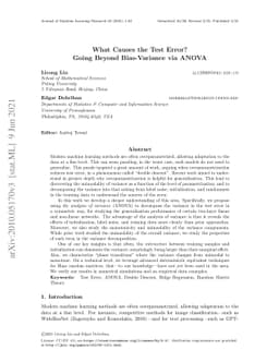 What causes the test error? Going beyond bias-variance via ANOVA