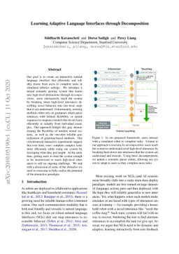 Learning Adaptive Language Interfaces through Decomposition