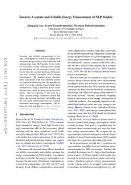 Towards Accurate and Reliable Energy Measurement of NLP Models