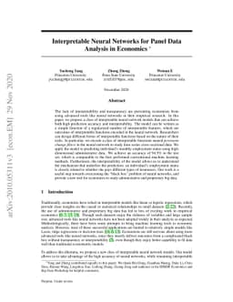 Interpretable Neural Networks for Panel Data Analysis in Economics