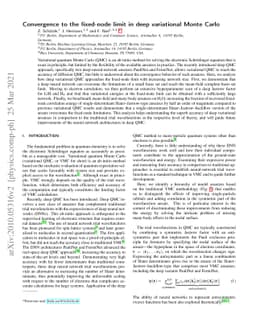Convergence to the fixed-node limit in deep variational Monte Carlo