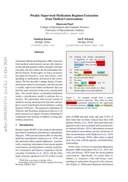 Weakly Supervised Medication Regimen Extraction from Medical
  Conversations
