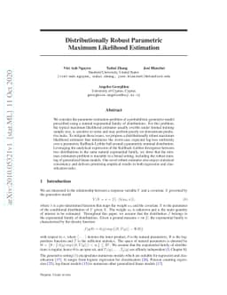 Distributionally Robust Parametric Maximum Likelihood Estimation