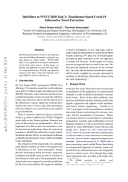 InfoMiner at WNUT-2020 Task 2: Transformer-based Covid-19 Informative
  Tweet Extraction