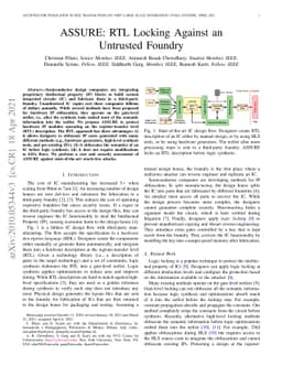 ASSURE: RTL Locking Against an Untrusted Foundry