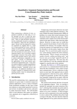 Quantitative Argument Summarization and Beyond: Cross-Domain Key Point
  Analysis