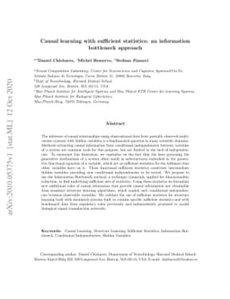 Causal learning with sufficient statistics: an information bottleneck
  approach