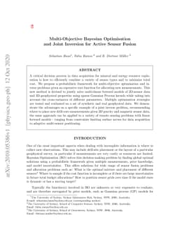 Multi-Objective Bayesian Optimisation and Joint Inversion for Active
  Sensor Fusion