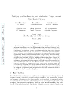 Bridging Machine Learning and Mechanism Design towards Algorithmic
  Fairness