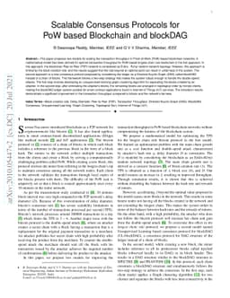 Scalable Consensus Protocols for PoW based Blockchain and blockDAG
