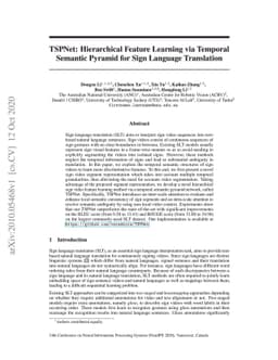 TSPNet: Hierarchical Feature Learning via Temporal Semantic Pyramid for
  Sign Language Translation