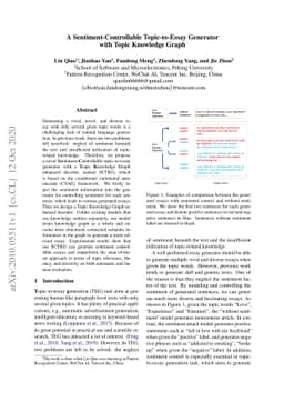A Sentiment-Controllable Topic-to-Essay Generator with Topic Knowledge
  Graph