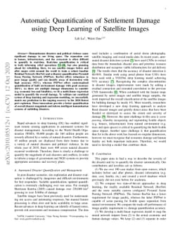 Automatic Quantification of Settlement Damage using Deep Learning of
  Satellite Images
