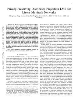 Privacy-Preserving Distributed Projection LMS for Linear Multitask
  Networks