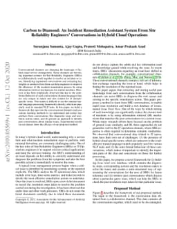 Carbon to Diamond: An Incident Remediation Assistant System From Site
  Reliability Engineers' Conversations in Hybrid Cloud Operations