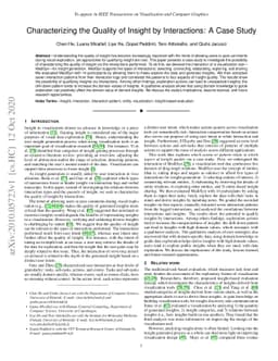 Characterizing the Quality of Insight by Interactions: A Case Study