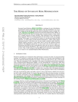 The Risks of Invariant Risk Minimization