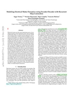 Modeling Electrical Motor Dynamics using Encoder-Decoder with Recurrent
  Skip Connection