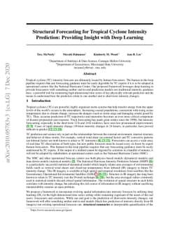 Structural Forecasting for Tropical Cyclone Intensity Prediction:
  Providing Insight with Deep Learning