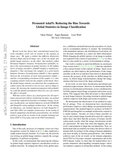 Permuted AdaIN: Reducing the Bias Towards Global Statistics in Image
  Classification