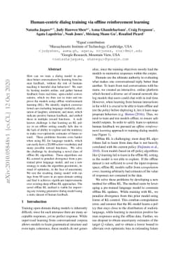 Human-centric Dialog Training via Offline Reinforcement Learning