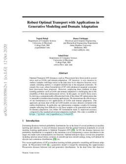 Robust Optimal Transport with Applications in Generative Modeling and
  Domain Adaptation
