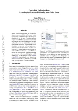 Controlled Hallucinations: Learning to Generate Faithfully from Noisy
  Data