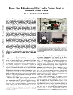 Robots State Estimation and Observability Analysis Based on Statistical
  Motion Models