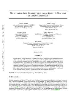 Monitoring War Destruction from Space: A Machine Learning Approach