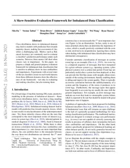 A Skew-Sensitive Evaluation Framework for Imbalanced Data Classification