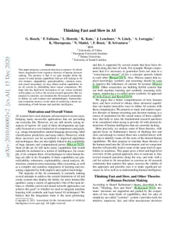Thinking Fast and Slow in AI
