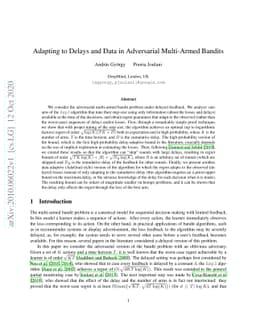 Adapting to Delays and Data in Adversarial Multi-Armed Bandits