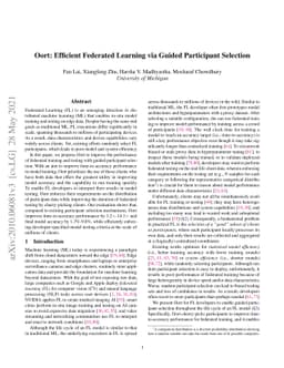 Oort: Efficient Federated Learning via Guided Participant Selection