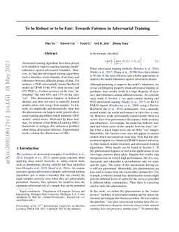 To be Robust or to be Fair: Towards Fairness in Adversarial Training
