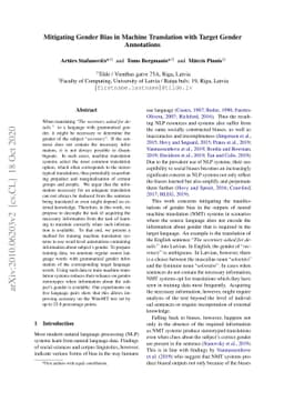 Mitigating Gender Bias in Machine Translation with Target Gender
  Annotations