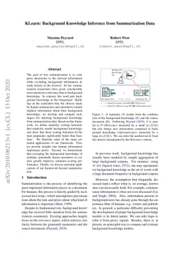 KLearn: Background Knowledge Inference from Summarization Data