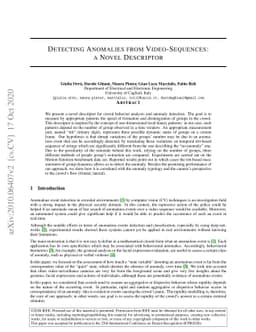 Detecting Anomalies from Video-Sequences: a Novel Descriptor