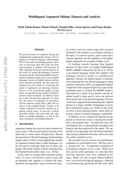 Multilingual Argument Mining: Datasets and Analysis