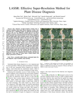 LASSR: Effective Super-Resolution Method for Plant Disease Diagnosis